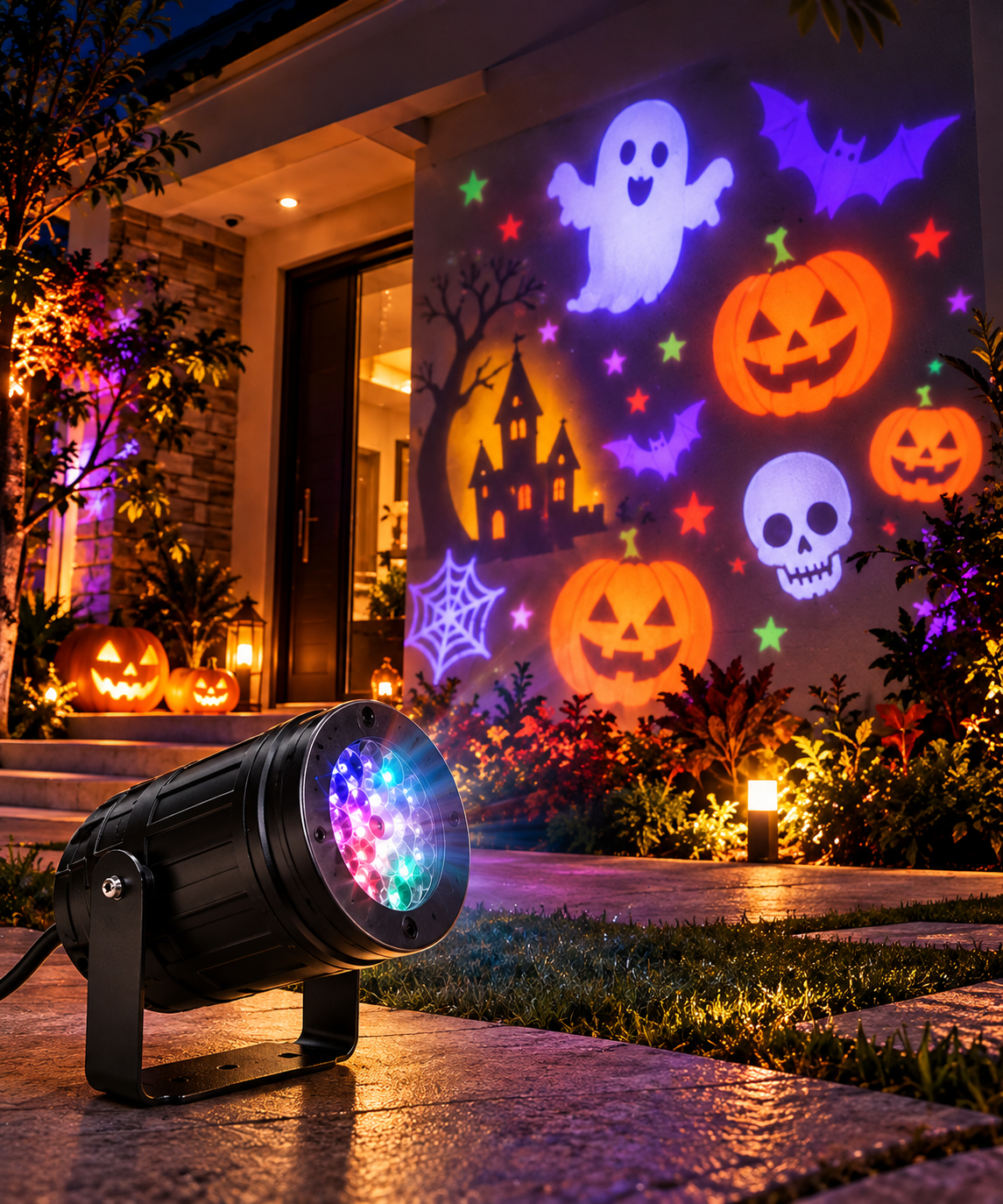 Proyector LED Decorativo Multifestivo con Discos Intercambiables