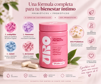 URO Probiótico Íntimo Femenino – Equilibrio de pH y Flora Vaginal