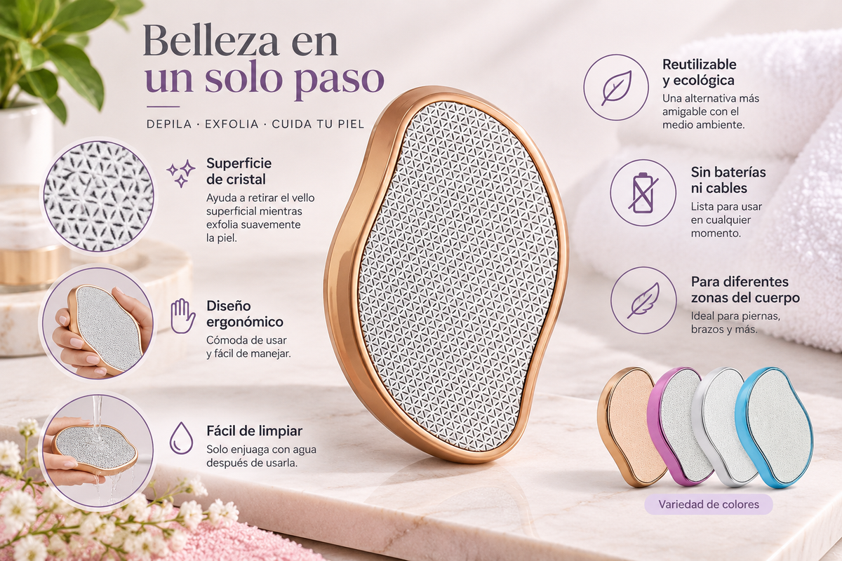 Piedra Depiladora de Cristal – Piel Suave en Minutos